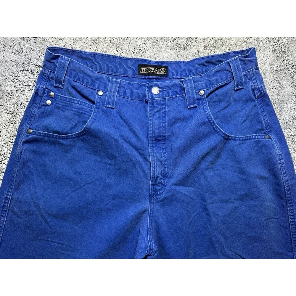 Vintage 90s Streetwear Mens 38 Faded Baggy Loose Denim Short Green Skater Grunge